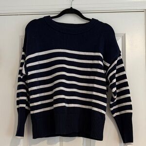 Philosophy Navy and Cream Striped Sweater